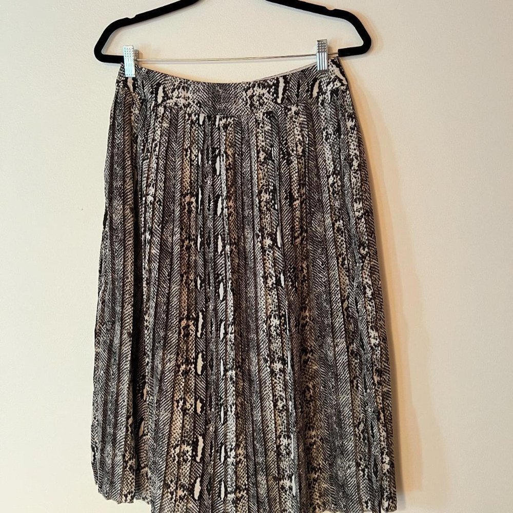 Midi Snakeskin Pleated Skirt - lined 6